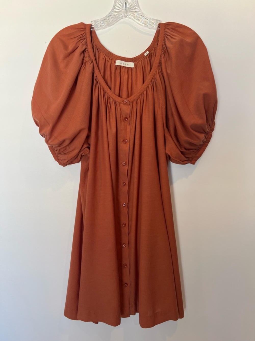 Doen Josette cotton-blend Mini dress in Tierra